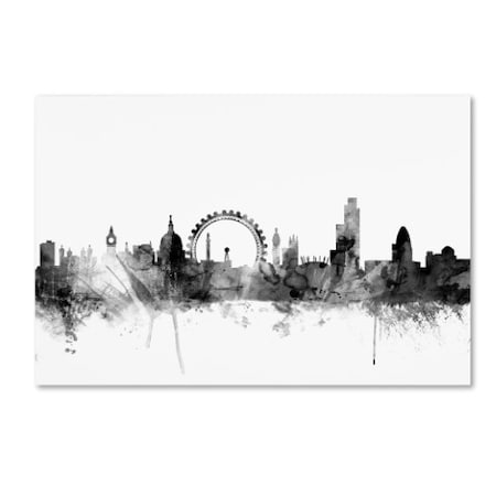 Michael Tompsett 'London England Skyline B&W 2' Canvas Art,30x47